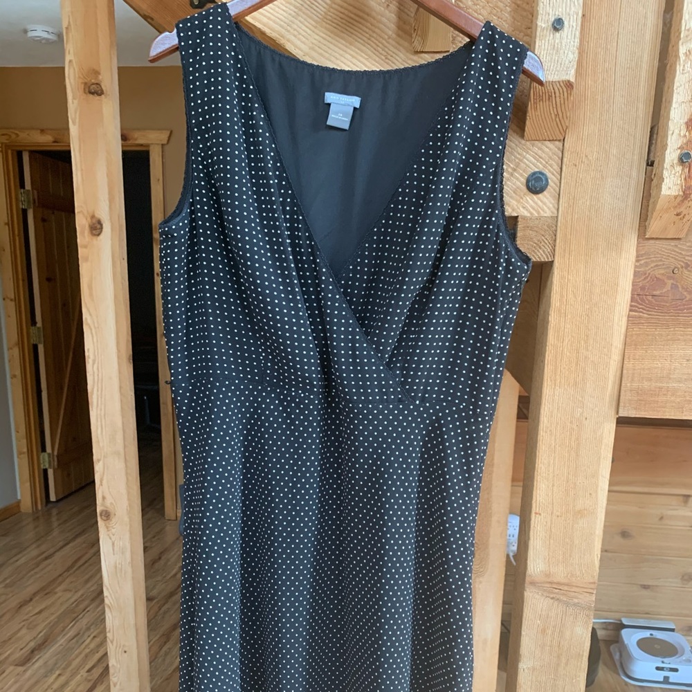 Black and White polka dot Ann Taylor midi dress.